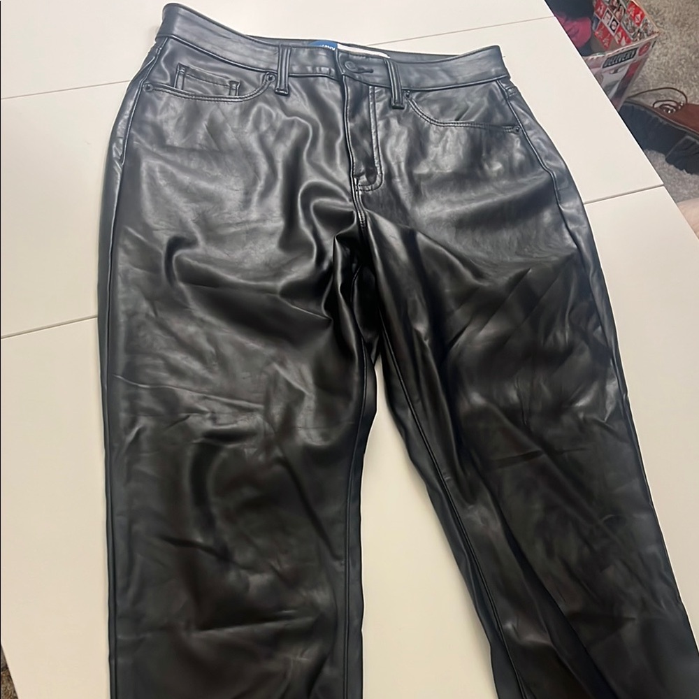 Old Navy High Rise OG Straight Faux Leather Pants